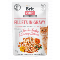 Brit Care Cat Fillets in Gravy Turkey&Salmon 85g