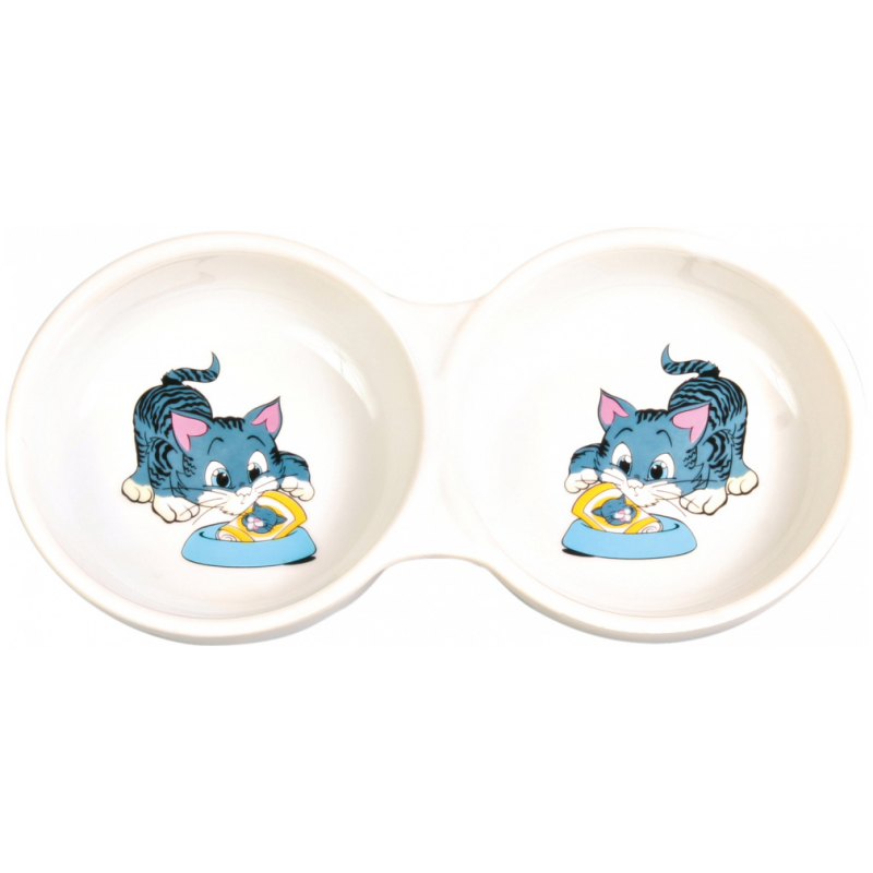 Miska keramická mačka dvojmiska 2x150ml 11cm Trixie