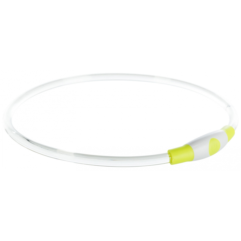Flash light ring USB, blikací obojok, L-XL: 65 cm/ ø 8 mm, zelená