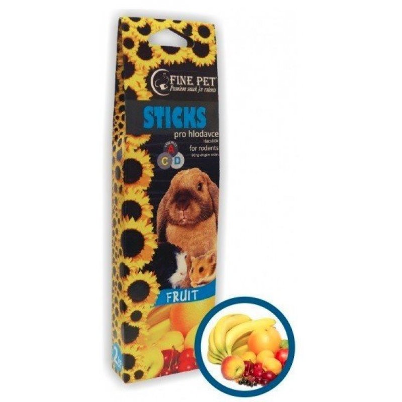 FINE PET tyčinka pre hlodavce ovoce 2ks (110g)