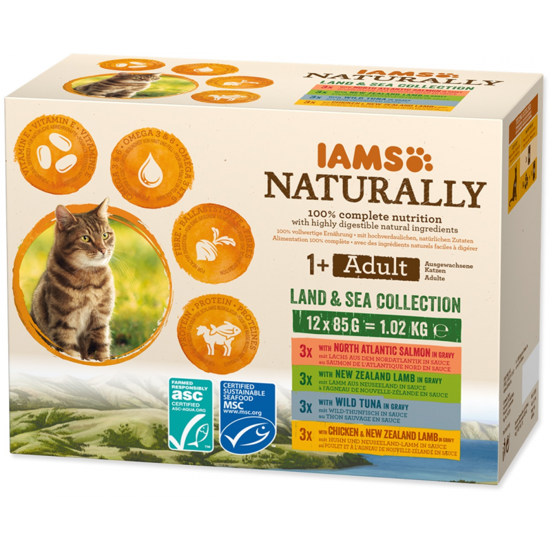 Iams Cat mix mäsa v omáčke multipack 12x85g