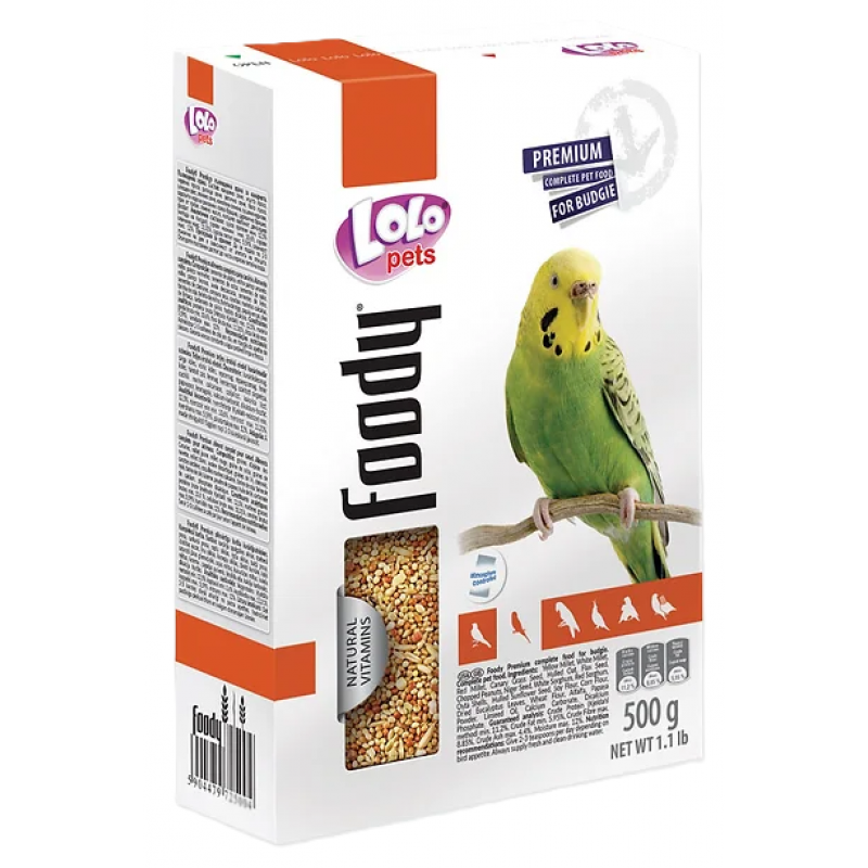 LOLO BASIC kompletné krmivo pre andulky 500 g krabička
