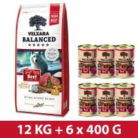 Velxara BALANCED Dry FM Dog Adult Monoprotein Beef & Rice 12 kg + 6 KONZERV