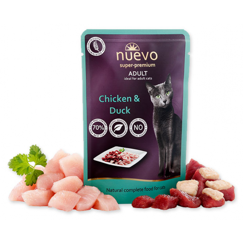 Nuevo mačka vrecko adult kura a kačica 85g