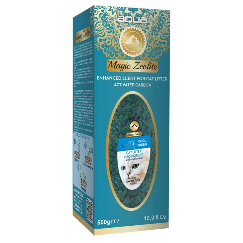 AQUA Magic Zeolite COOL FRESH - granulovaný dezodorant pre mačacie WC, 500 g
