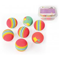 Hračka BOX Loptička duhová mechová 4cm /7ks