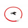 Svietiaci obojok červený Visio Light USB 70cm