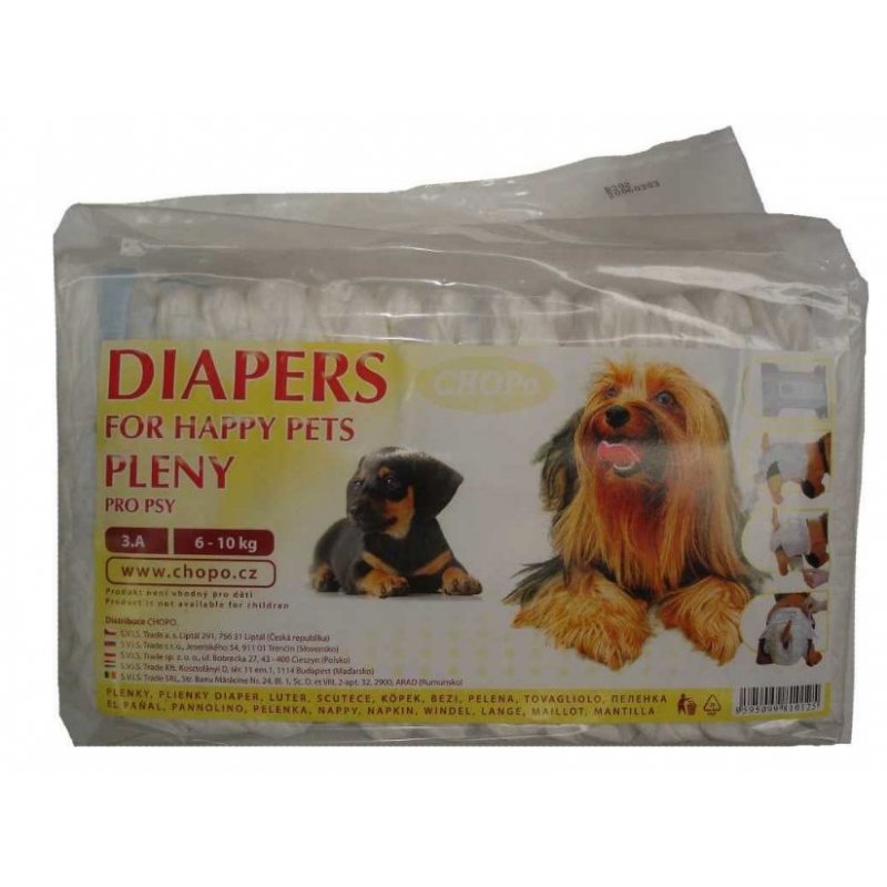Plienky pre psov veľ. 3A 6-10 kg 15ks