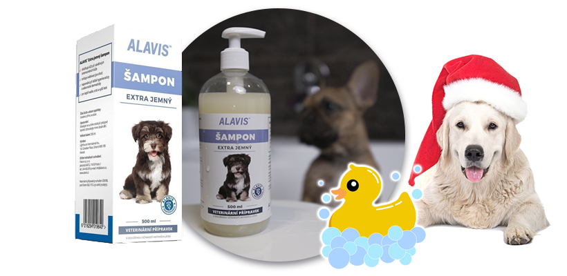 Vánoční dárky pro psy šampon Alavis